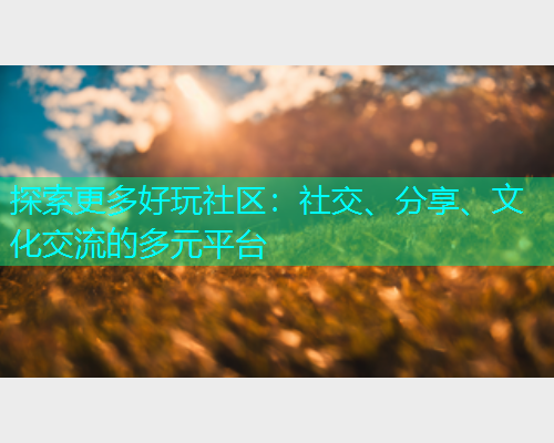 探索更多好玩社区：社交、分享、文化交流的多元平台